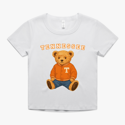 Tennessee Varsity Bear Organic Rib Baby Tee